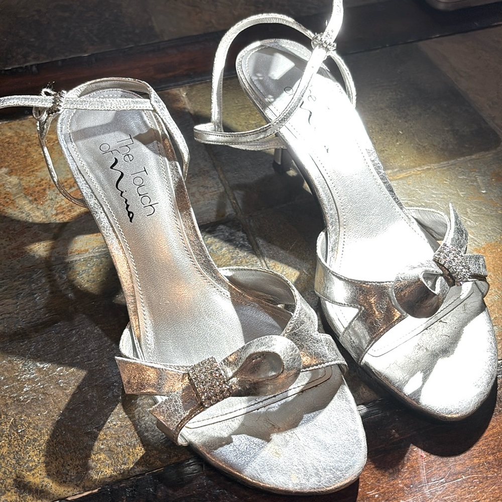 Touch of Nina - beautiful silver heels.  Worn twice for a dance and an event.